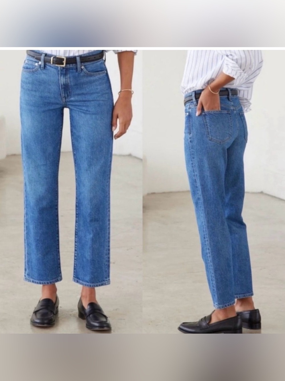 AYR Straight-Leg Jeans in Medium Blue Wash “the Frenchie”